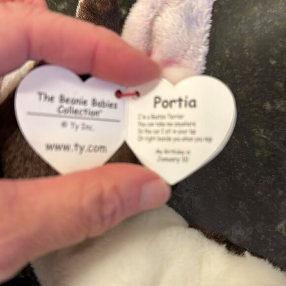 TY Beanie Baby - PORTIA the Terrier Dog (6 inch) - MWMTs Stuffed Animal Toy - Picture 7 of 9